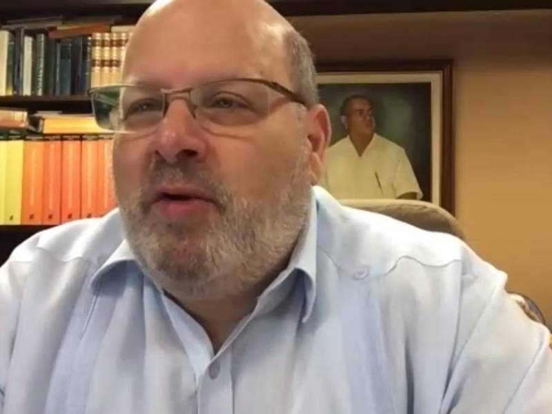 Jorge Canahuati durante la reunión virtual de la SIP.