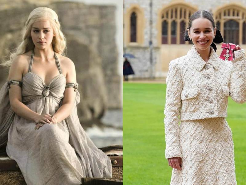 El Príncipe Guillermo condecoró a la actriz y a su madre, Jennifer Clarke, el miércoles en el Castillo de Windsor, como reconocimiento por ser fundadoras de la organización benéfica SameYou.