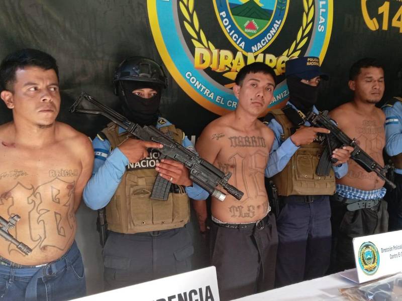 Hasta 25 años de cárcel enfrentarán cabecillas de la Pandilla 18 capturados por la Dipampco en Puerto Cortés