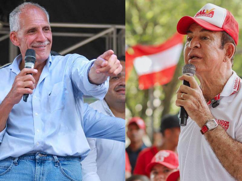 A la izquierda, Nasry Asfura del Partido Nacional; a la derecha, Salvador Nasralla del Partido Liberal.