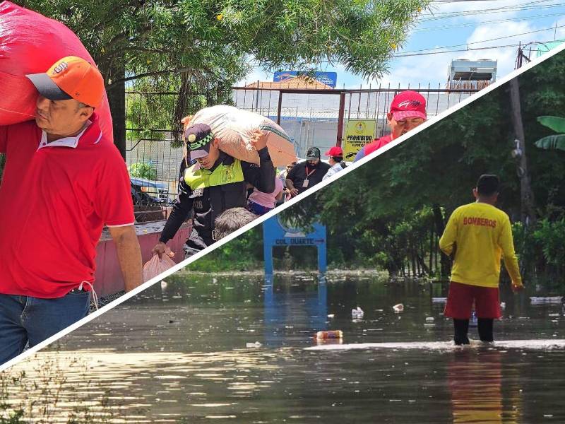 Bomberos de El Progreso y personal municipal ayudaron a las familias damnificadas a alojarse en albergues en el casco urbano. La municipalidad hará entrega de raciones de comida caliente y les dará alojamiento durante 72 horas, de forma preliminar.
