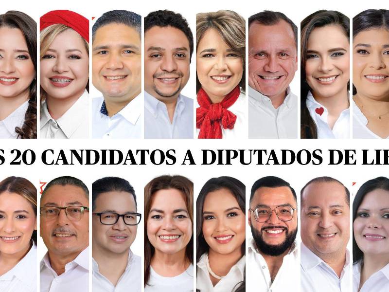Los primeros 10 de los 20 candidatos de Libre son: Luis Redondo, Scherly Arriaga, Linda Donaire, Netzer Mejía, Ramón Barrios, Iris Pineda, Samuel Madrid, Dunia Jimenez (diputada suplente), Rita Zúniga, Mauricio Castellanos.