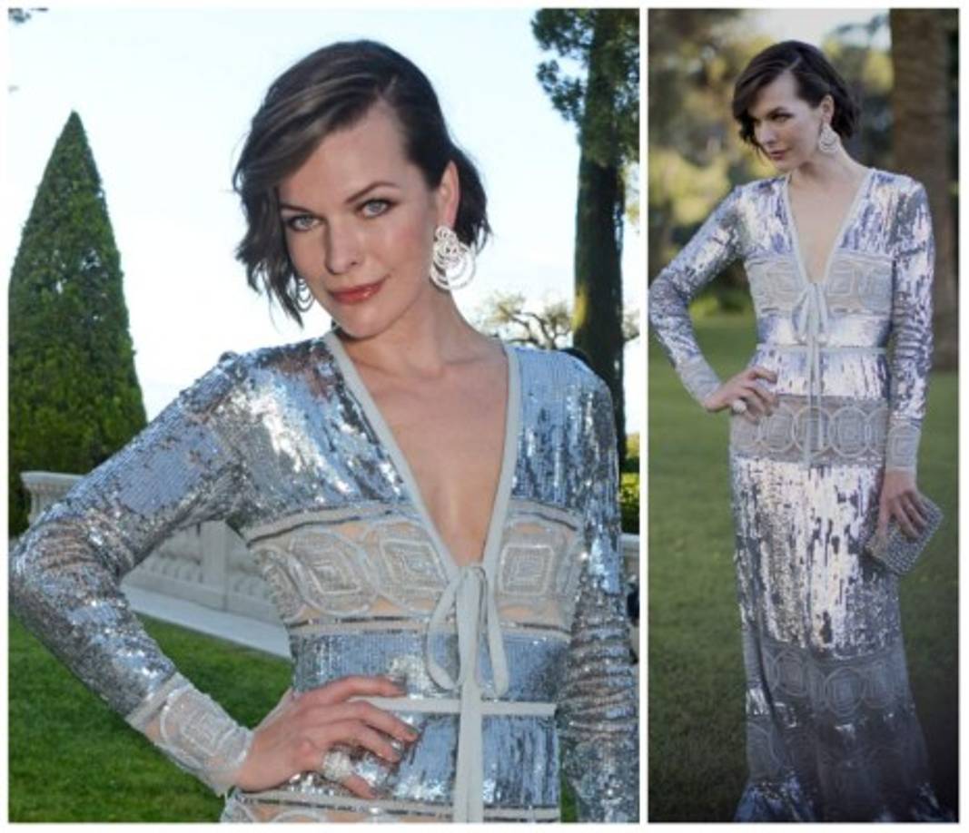 La actriz Milla Jovovich en la gala AmFAR 2016 en el Festival de Cine de Cannes.