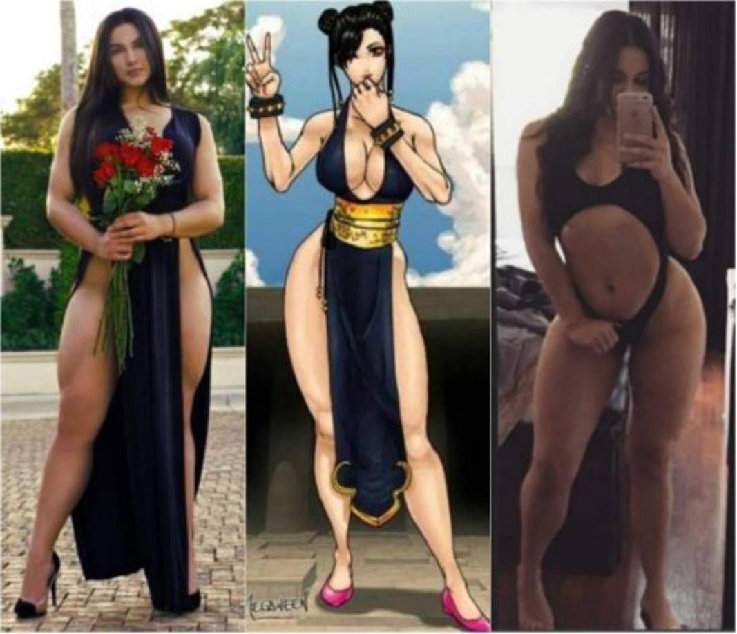 La modelo Natascha Encinosa transformó su cuerpo para verse igual a Chun-Li, un personaje de la saga Street Fighter de Capcom.