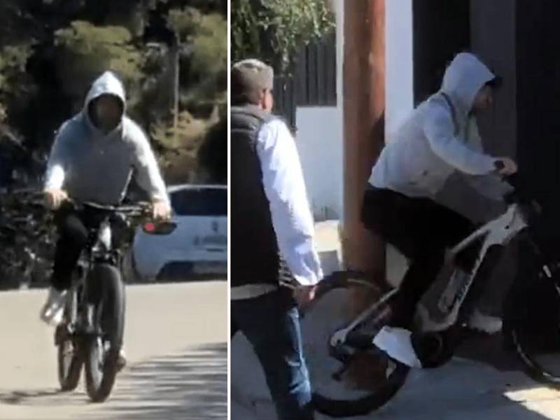 Lionel Messi fue captado por las cámaras del programa ‘El Chiringuito’ paseando en bicicleta por Barcelona.