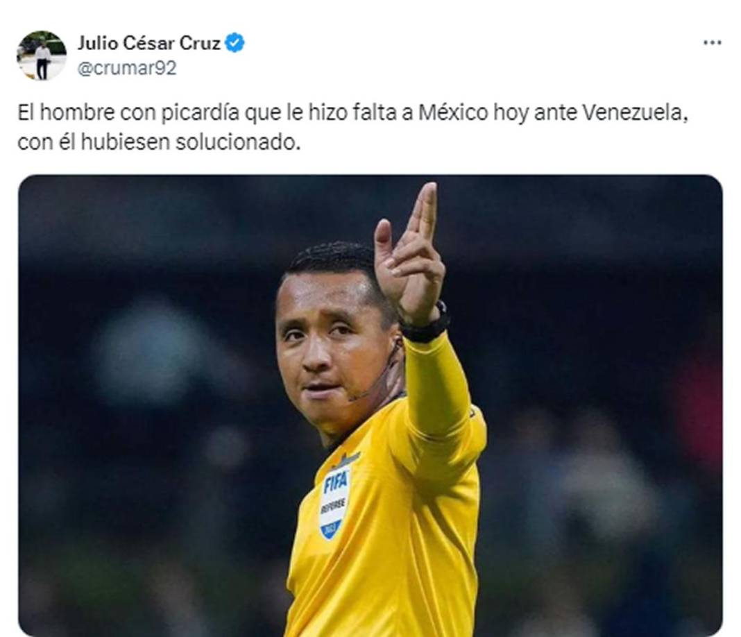 Julio César Cruz, periodista de Diario El Heraldo - “El hombre con picardía que le hizo falta a México hoy ante Venezuela, con él hubiesen solucionado”.