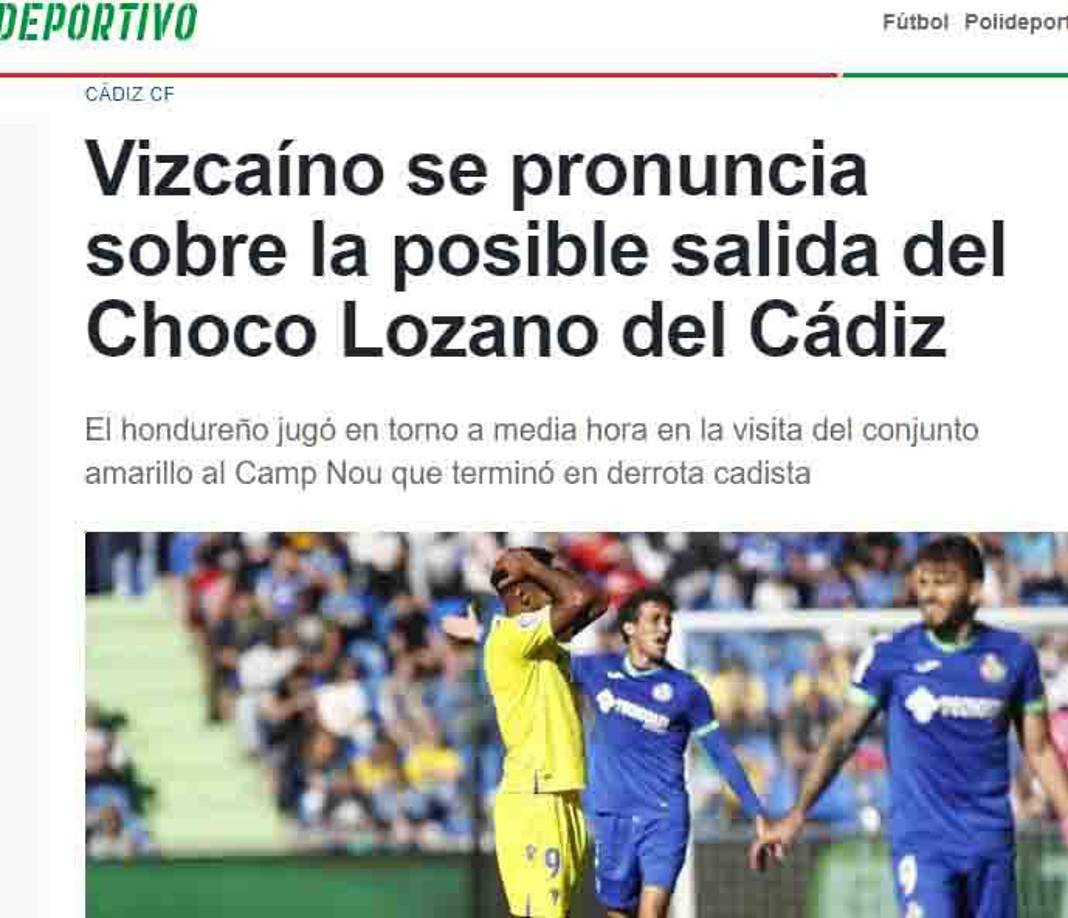 Medios españoles informaron sobre las palabras del presidente del Cádiz sobre el futuro del Choco Lozano.