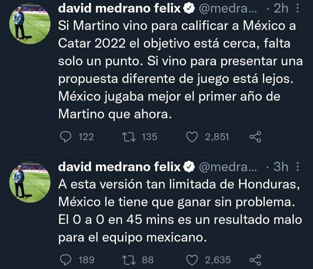 El periodista David Medrano de TV Azteca señaló que la versión de Honduras es limitada y lanzó fuertes críticas para el Tri.