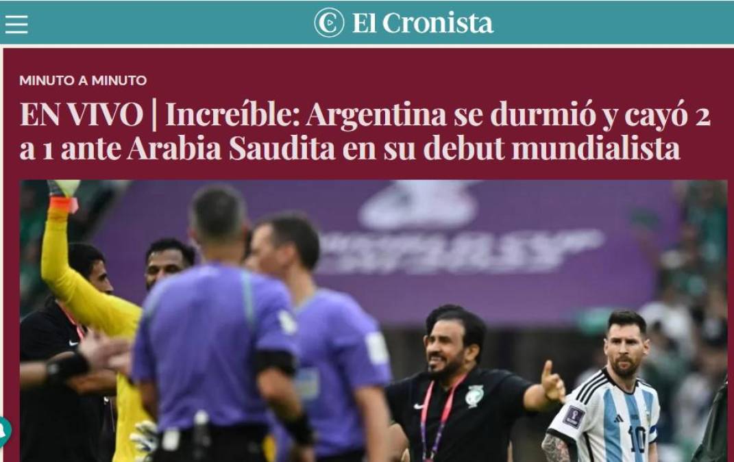 “Argentina se durmió”: Así vieron los medios argentinos la derrota en su debut en Qatar
