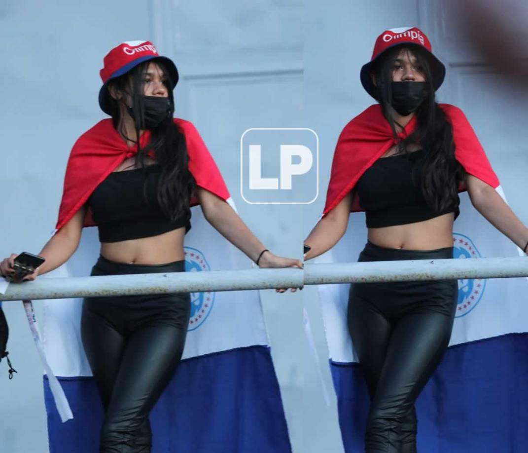 Esta sexy aficionada del Olimpia robó miradas previo al partido.