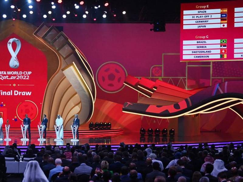 El sorteo del Mundial se disputó este viernes en Doha, Qatar. Foto AFP.