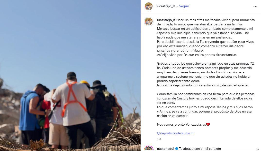 Trejo reaparece: desgarrador relato tras perder a su familia en tragedia Venezuela
