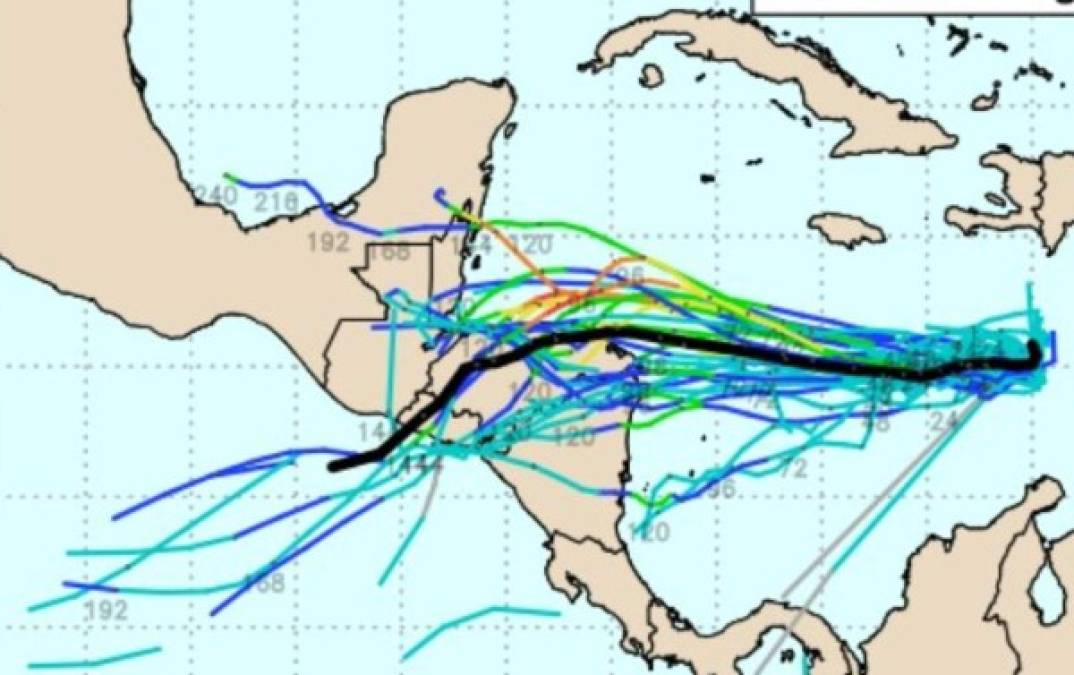 Según los modelos matemáticos meteorológicos, la nueva tormenta tropical Iota estaría ingresando por el departamento de Gracias a Dios y se disipará cuando avances hacia el centro de Honduras.