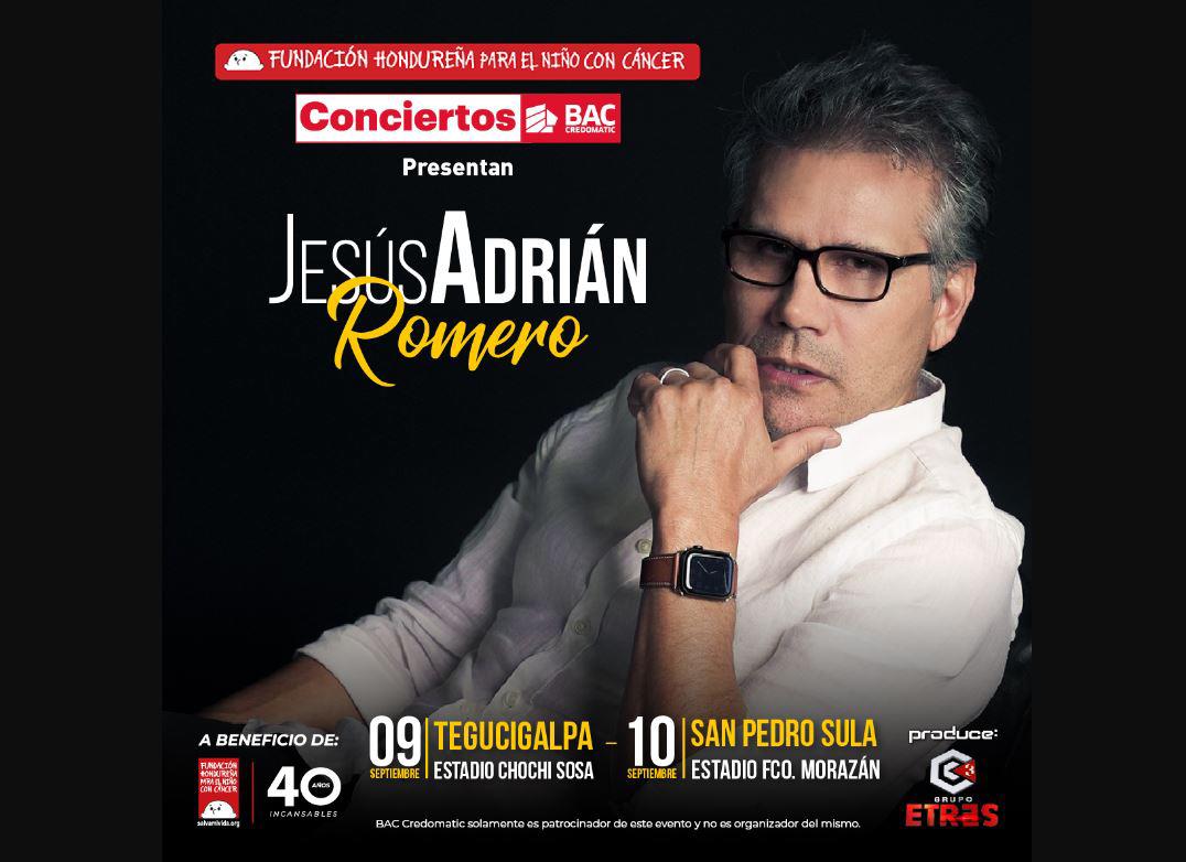 Jesús Adrián Romero tendrá dos presentaciones: en Tegucigalpa y San Pedro Sula.
