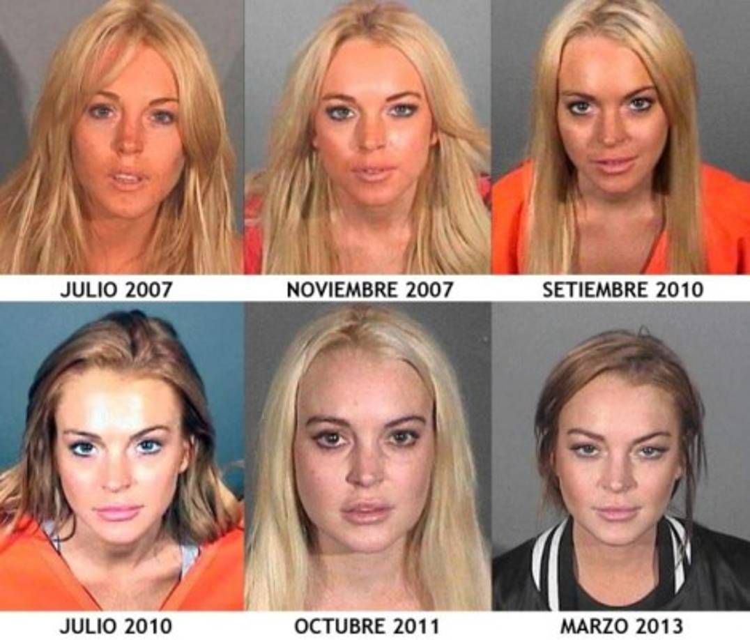 Lindsay Lohan ha sido arrestada al menos unas seis veces, ya sea por armar peleas en bares, por amenazar a una mujer en un club, hasta por robar o conducir ebria y en exceso de velocidad.<br/><br/><br/>