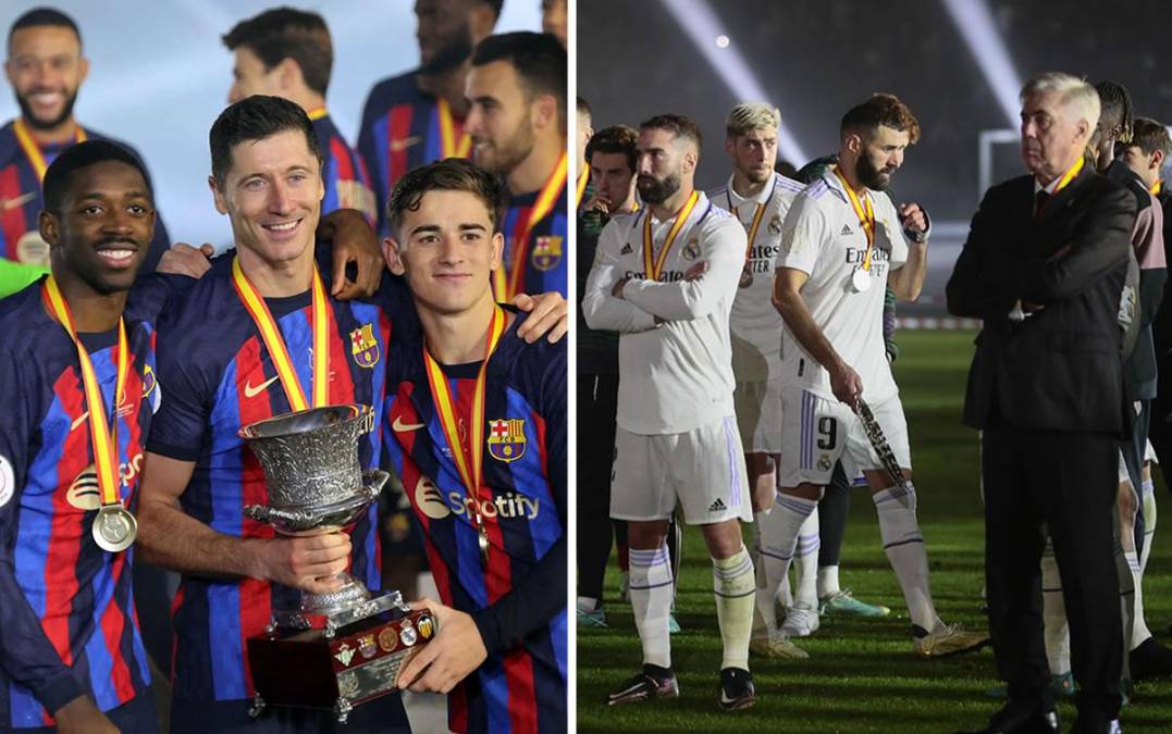 Las imágenes de la victoria del FC Barcelona (1-3) contra el Real Madrid para ganar la final de la Supercopa de España en el King Fahd International Stadium de Riad.
