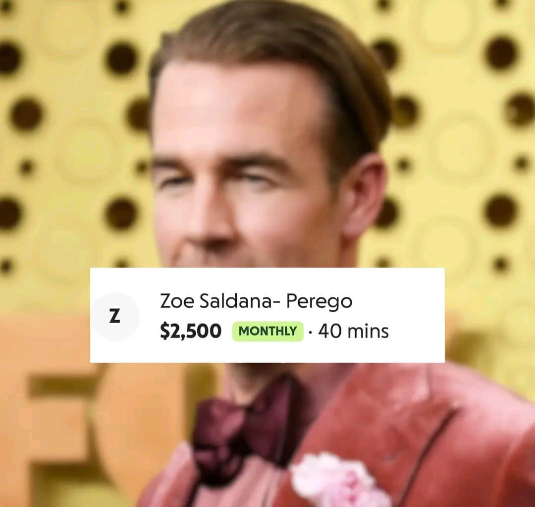 Zoe Saldaña dona $2,500 mensuales a la familia de James Van Der Beek