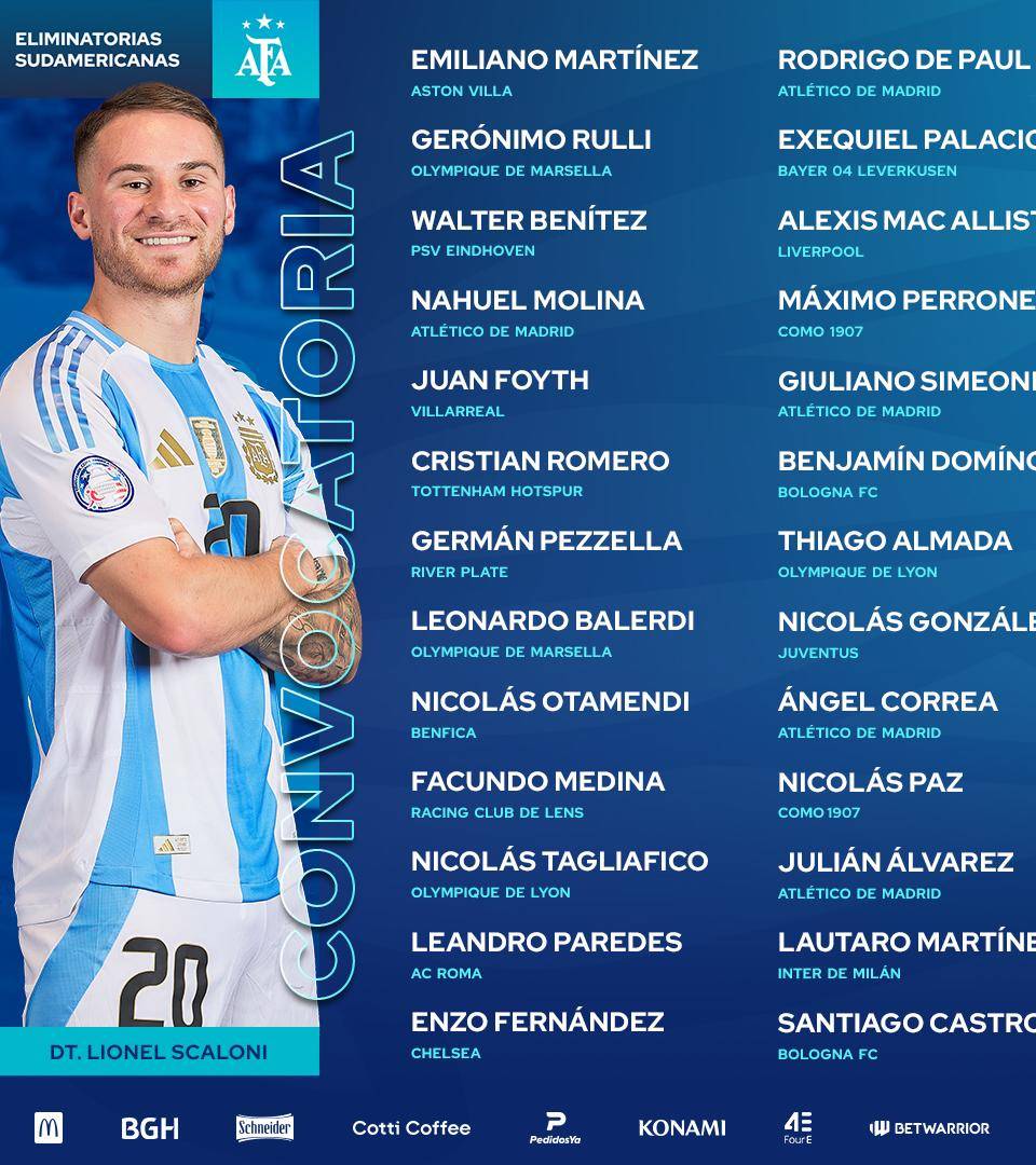 Argentina sufre duro golpe antes de enfrentar a Brasil y Uruguay