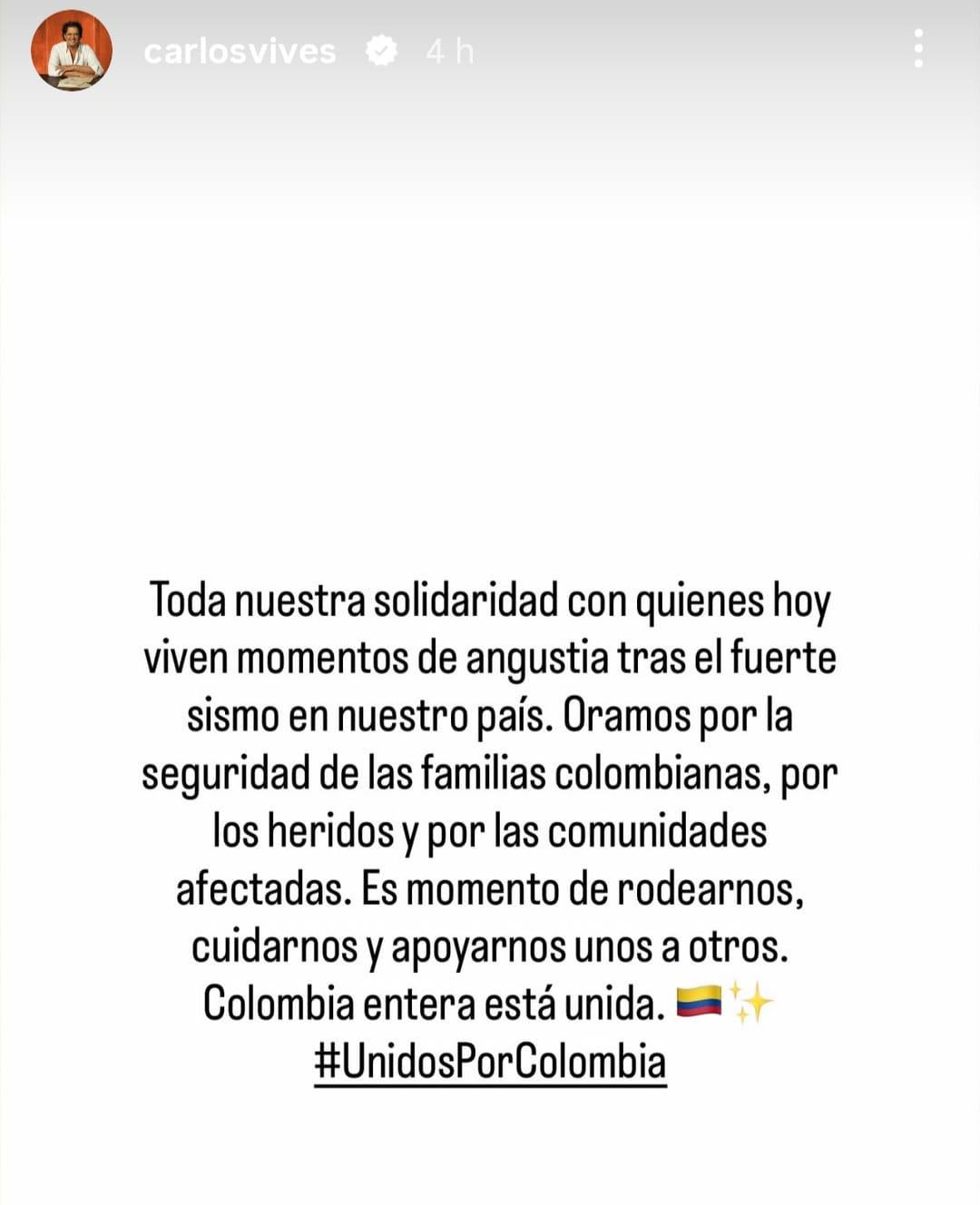 Famosos se solidarizan con víctimas del terremoto en Colombia