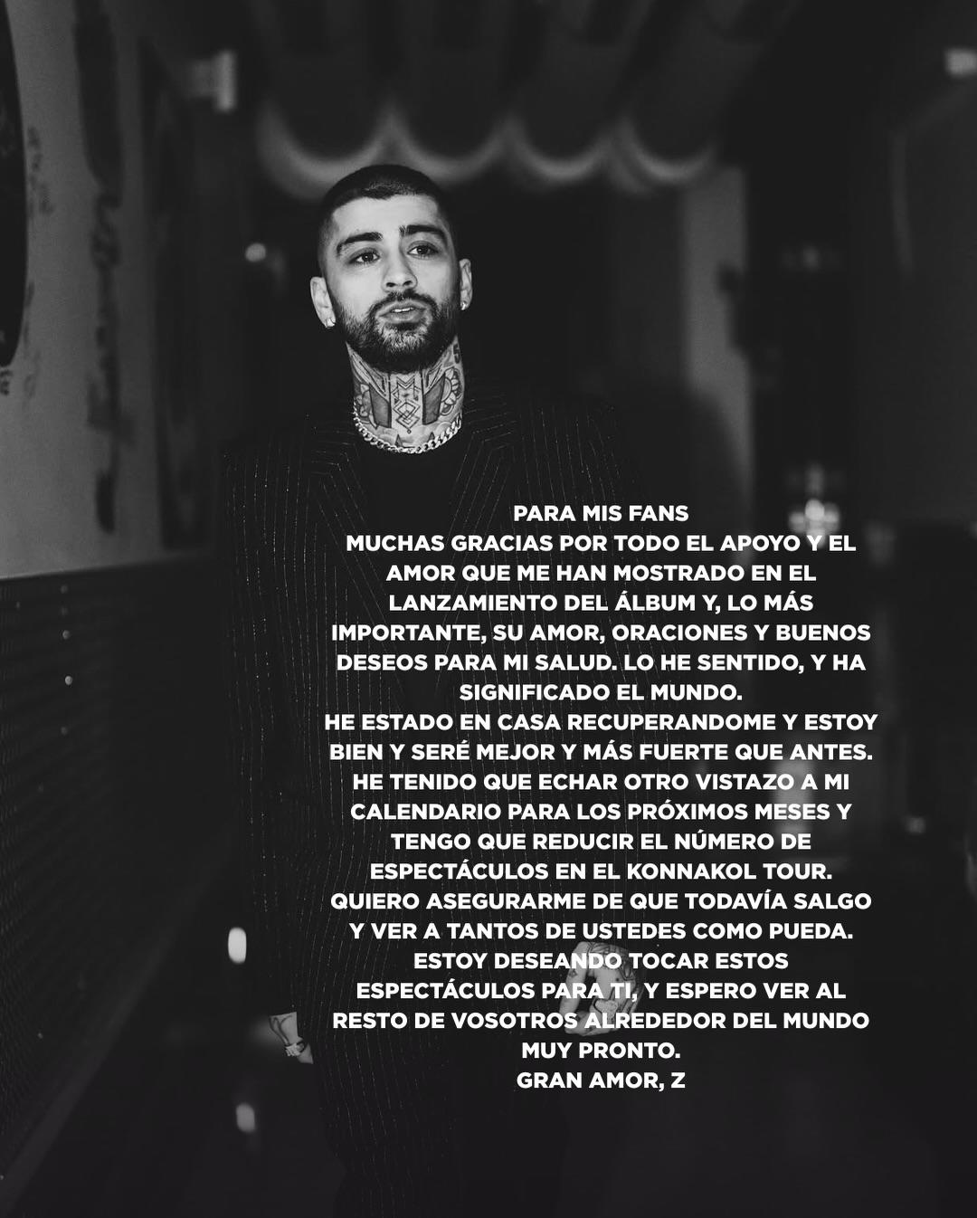 Zayn Malik cancela su gira en EUA por su salud: ¿Qué pasa con el cantante?