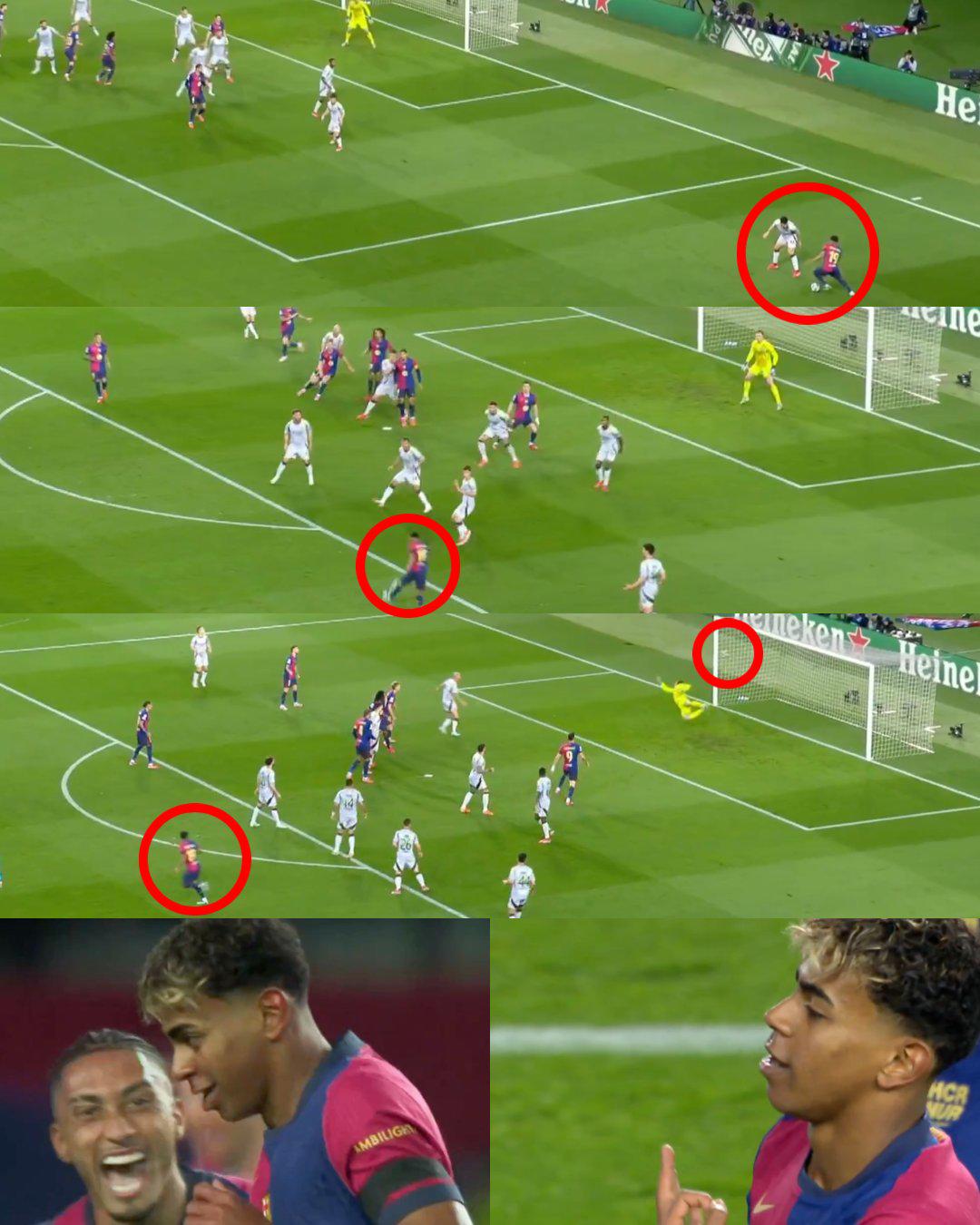 Show de Raphinha-Yamal, festejo a lo Messi y locura del Barcelona en Champions