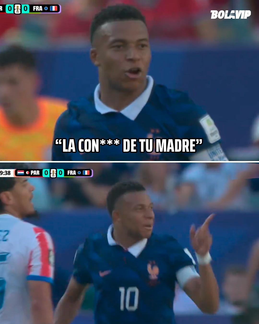 La pelea de Mbappé vs Paraguay, insulto del francés y le celebró en la cara a rival