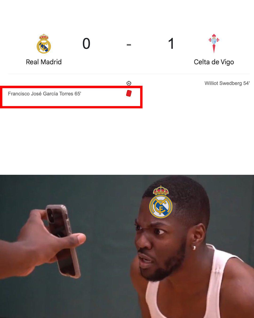 Burlas: Real Madrid es víctima de crueles memes tras derrota vs Celta