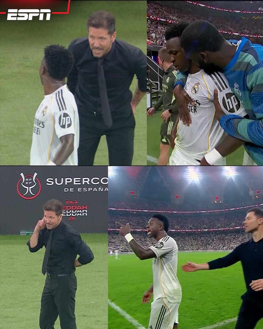 Real Madrid da golpe al Atlético, polémica y el agarrón entre Vini y Simeone