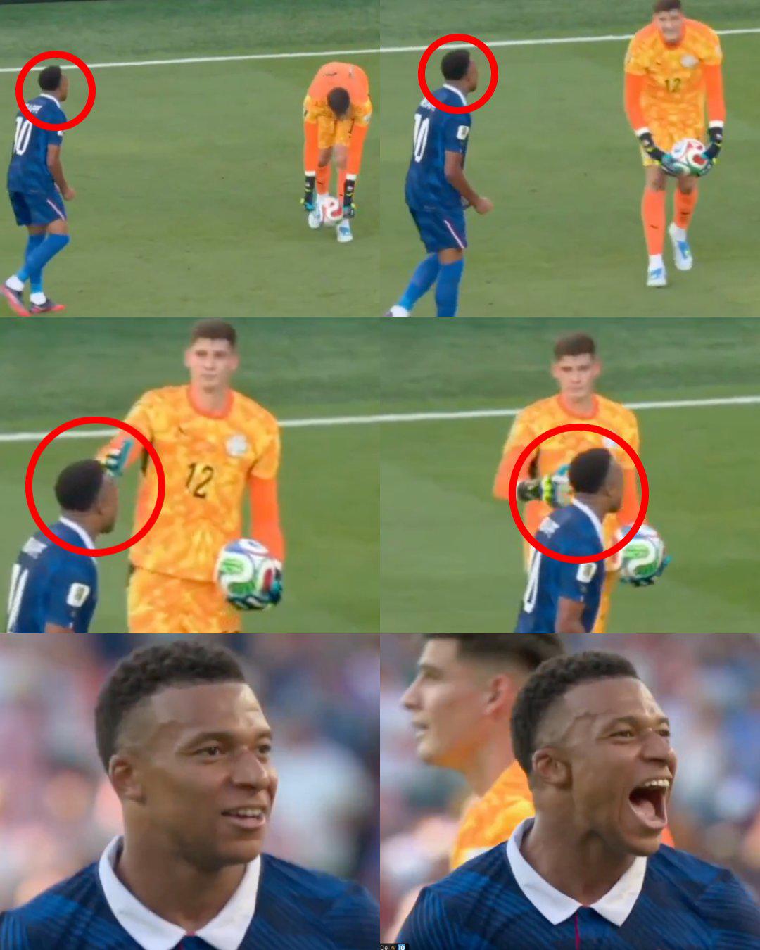 La pelea de Mbappé vs Paraguay, insulto del francés y le celebró en la cara a rival