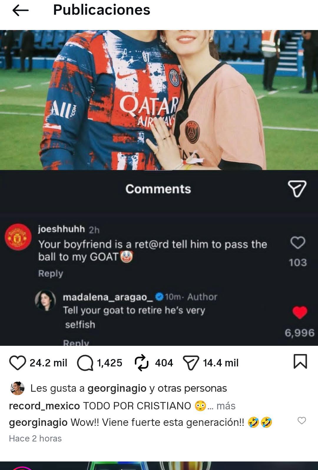 Georgina sacude el Mundial y responde a foto; Cristiano reacciona tras caos