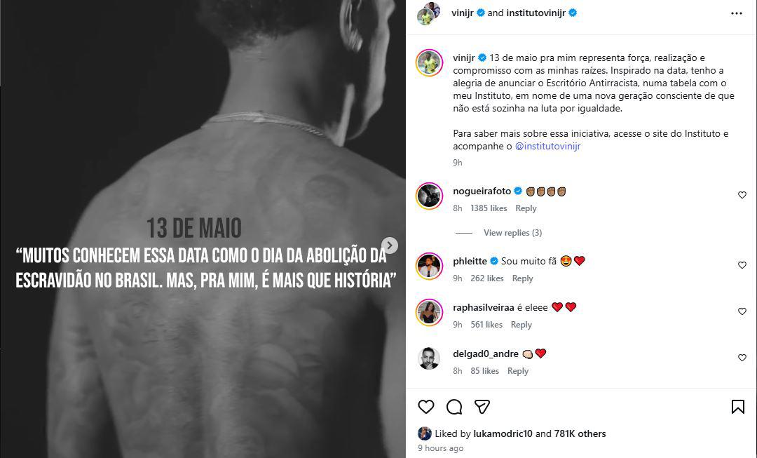 Vinicius sorprende y anuncia: incursiona en nuevo proyecto y explica motivo