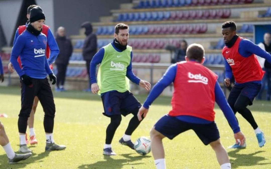 Lionel Messi se mostró feliz de volver a los entrenamientos.