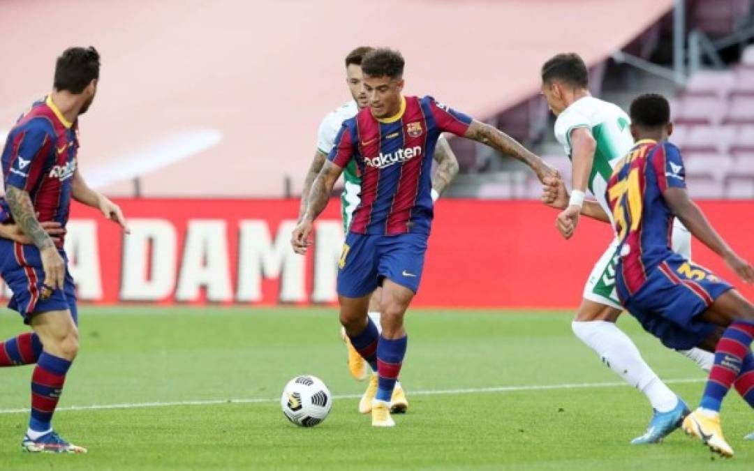 Philippe Coutinho realizó un buen partido contra el Elche y fue protagonista.