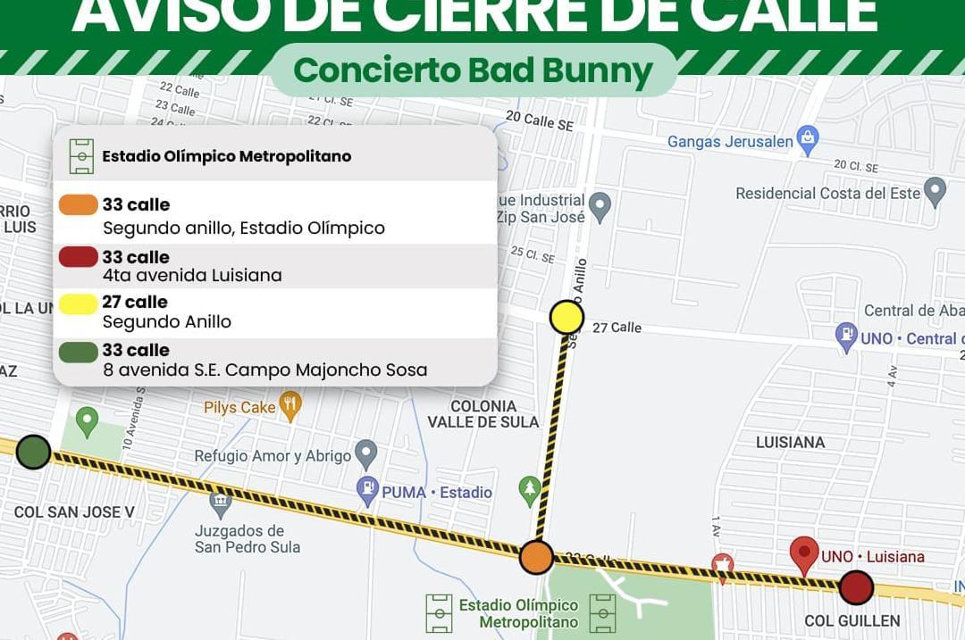 Bad Bunny: ¿Qué calles cerrarán por el concierto?