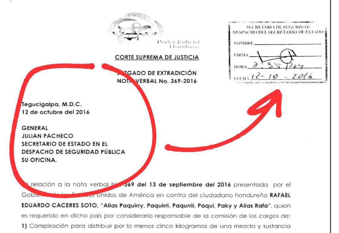 Rafael Eduardo Cáceres Soto fue pedido en extradición desde 2016.