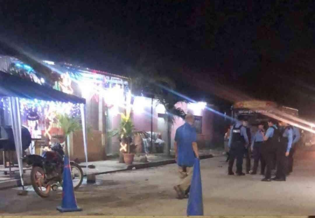 Escena donde fue ultimado Brayan Martínez en Chamelecón.