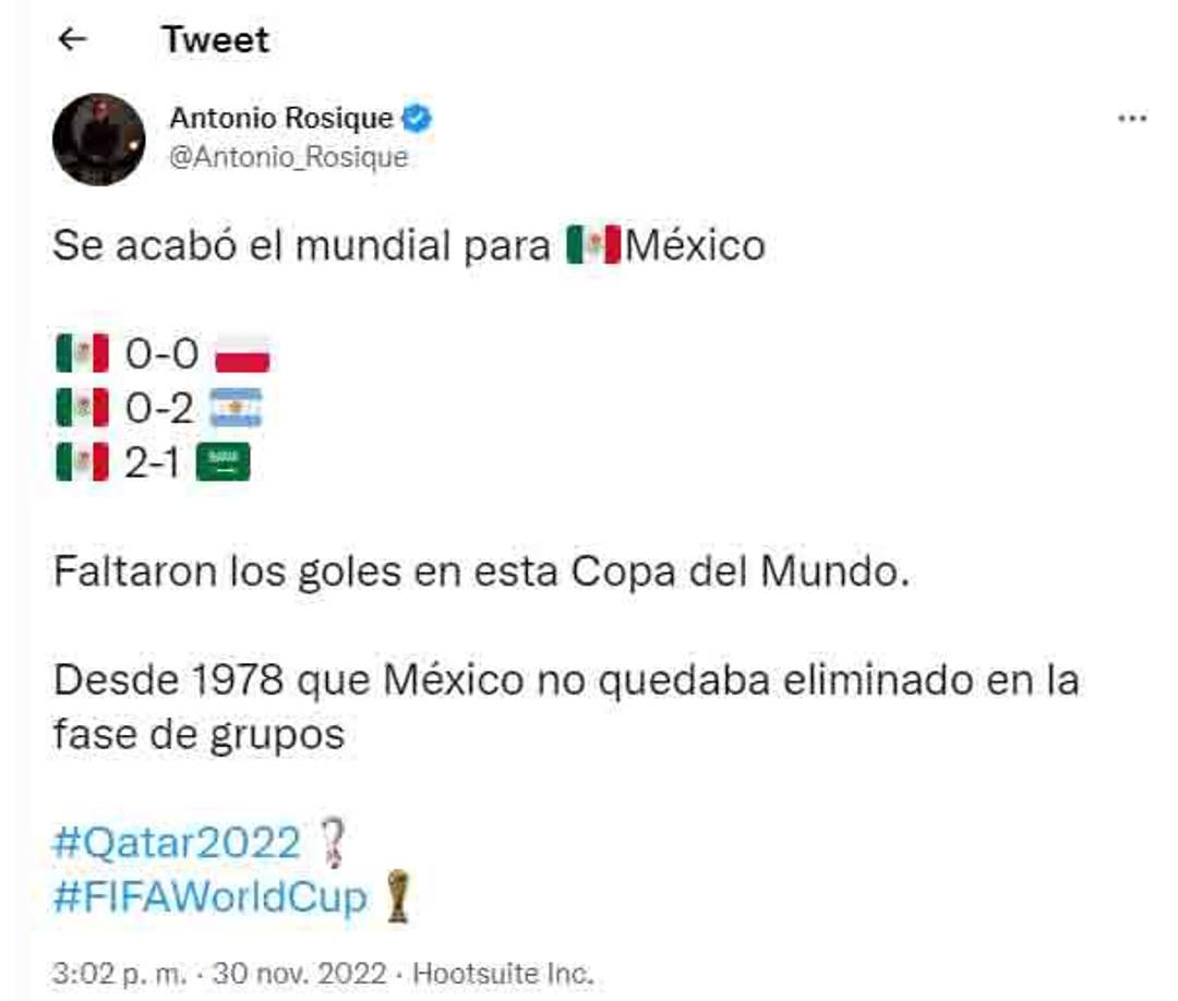 Antonio Rosique: “Faltaron los goles en esta Copa del Mundo.”