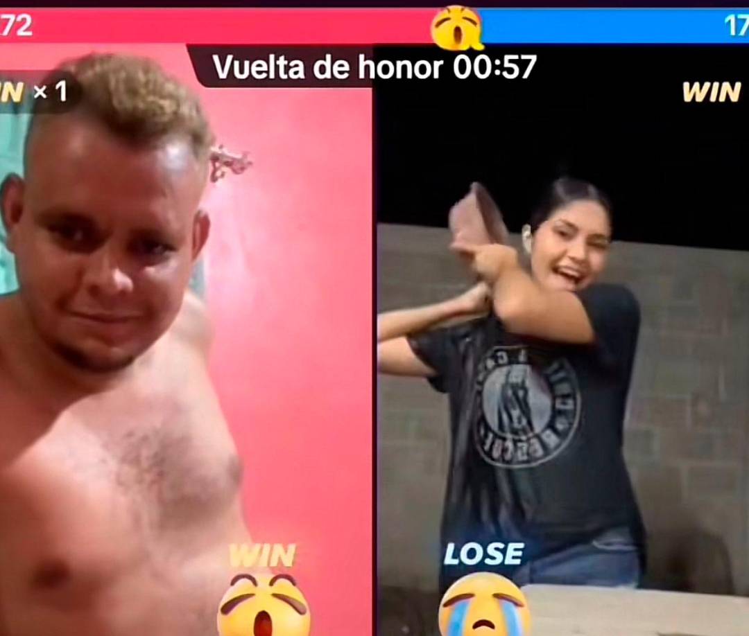 Algunos de los retos son en menor atrevimiento, como el que hizo la tiktoker La Oruga tras perder su batalla se empezó a mojar hasta quedar empapada de agua en todo su cuerpo.