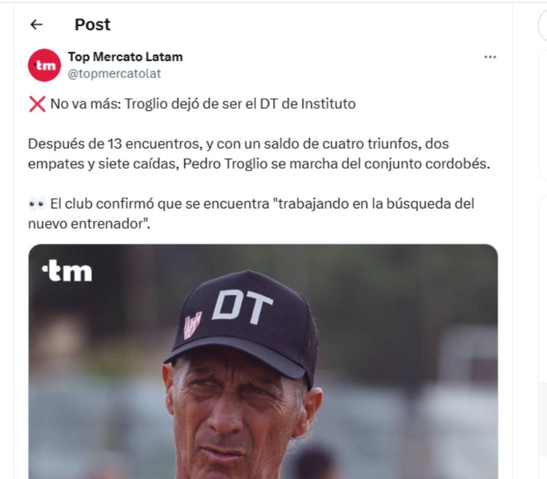 Señalan al culpable del despido de Pedro Troglio, ¿vuelve a Honduras?