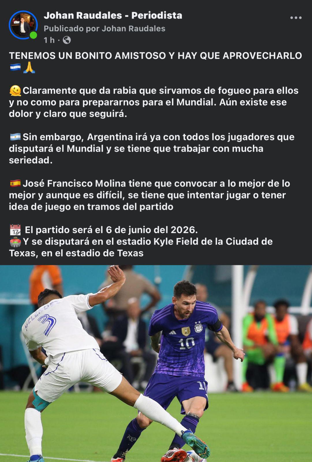 Esto dicen en Argentina por el amistoso vs Honduras; lanzan advertencia