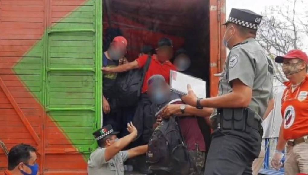 México rescata a un grupo de migrantes hondureños