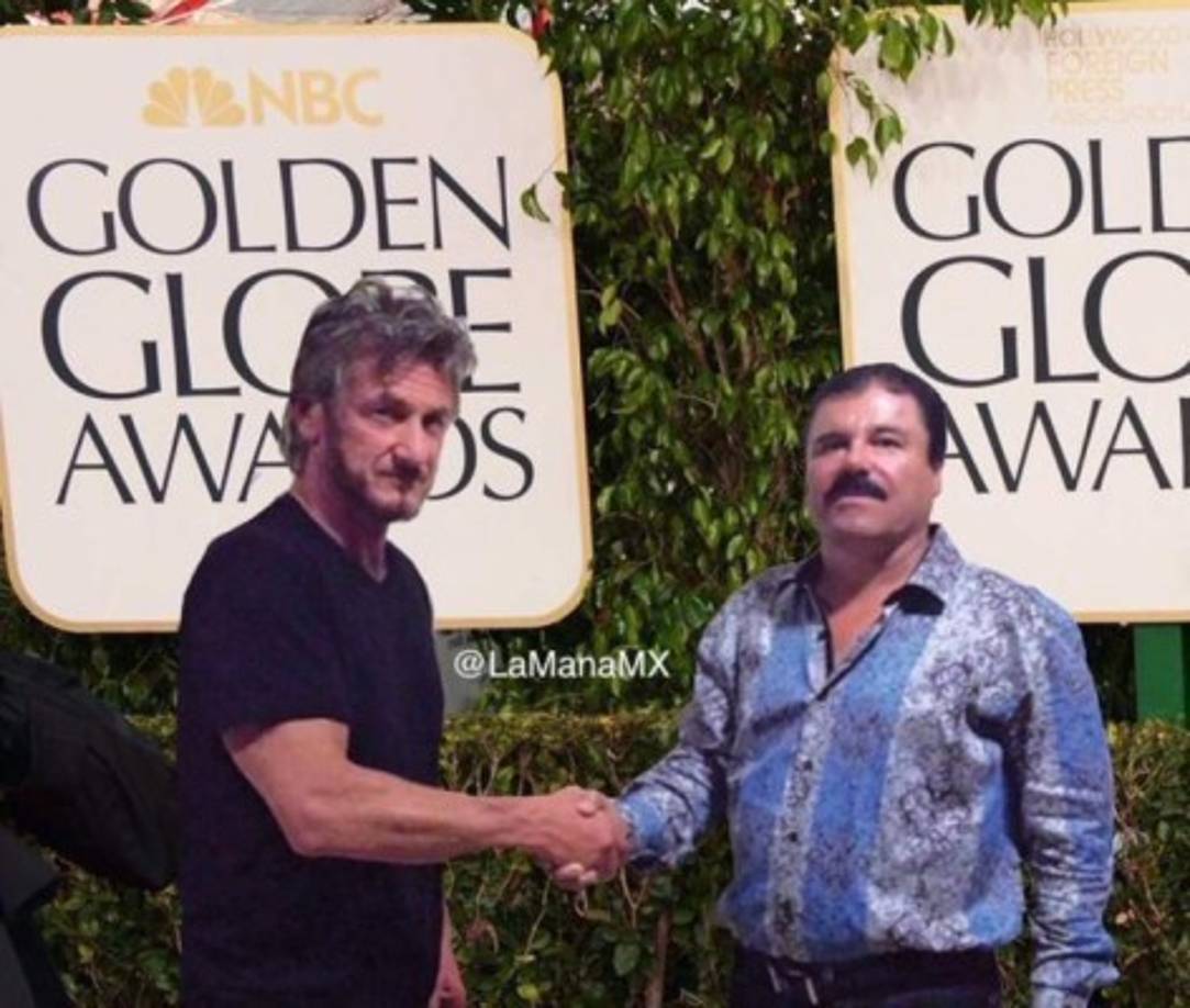 Sean Penn y El Chapo Guzmán estuvieron en los Globos de Oro.