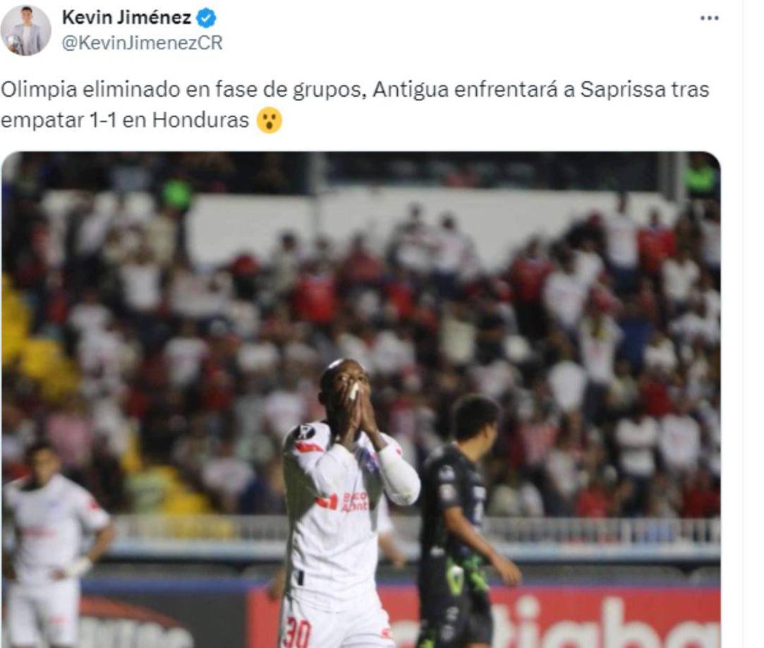 Kevin Jiménez de Costa Rica se vio sorprendido por la eliminación del Olimpia.