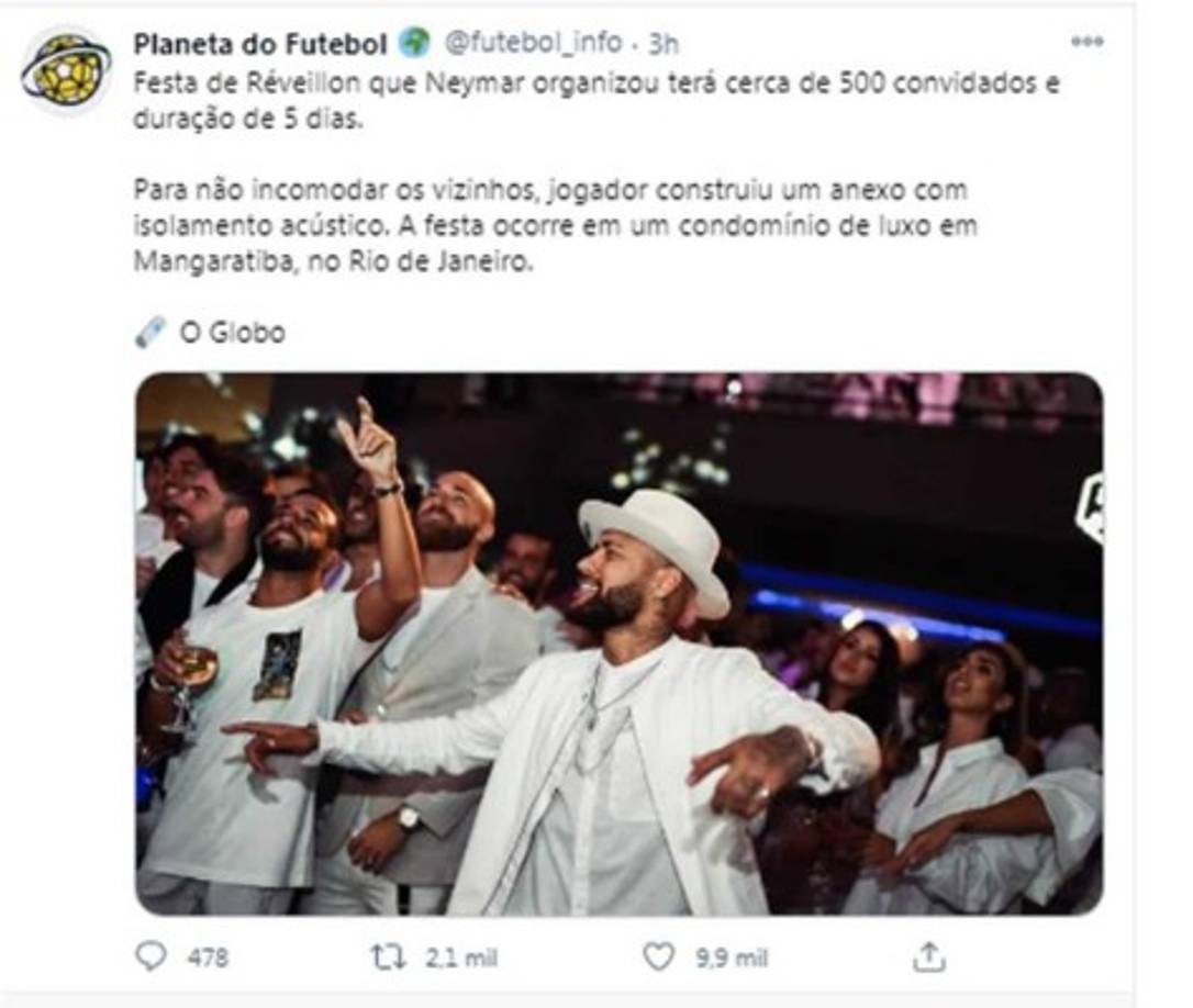 Neymar llegó a figurar entre los tópicos más comentados de Twitter, en medio de una ola de reproches debido al recrudecimiento de la pandemia del coronavirus en las últimas semanas en el gigante sudamericano.