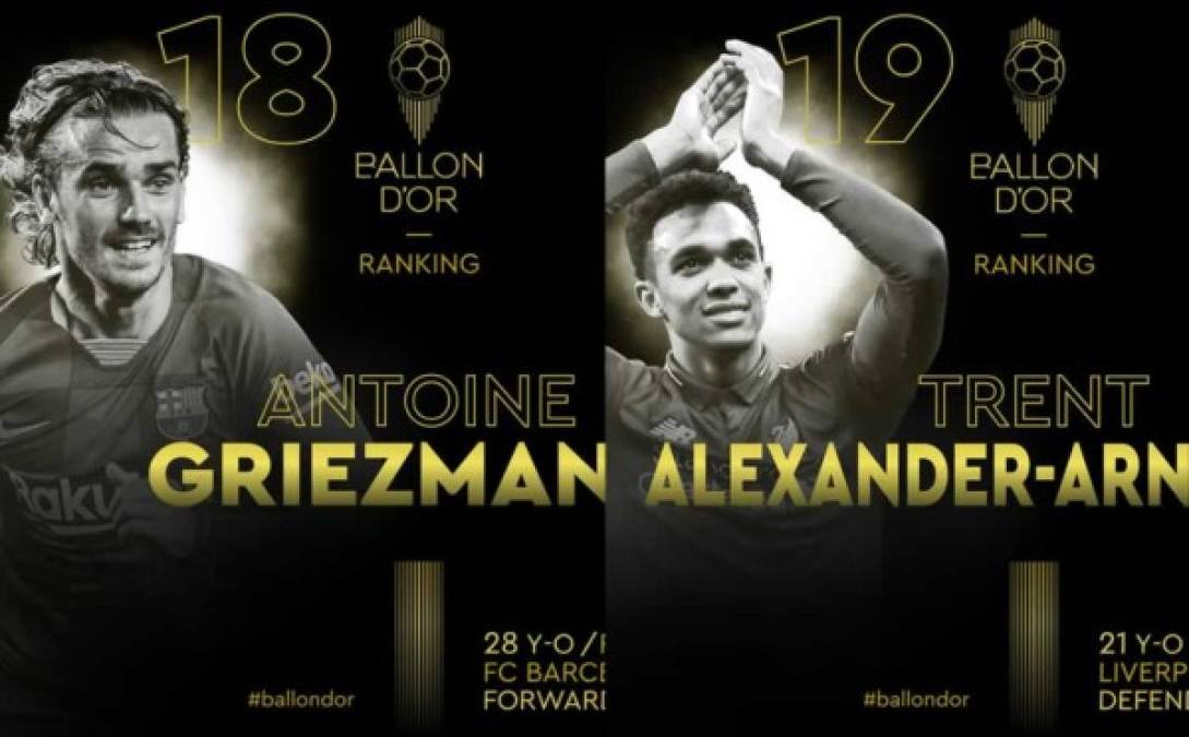 La revista France Football va revelando el orden en el que han quedado los 30 nominados al Balón de Oro 2019.