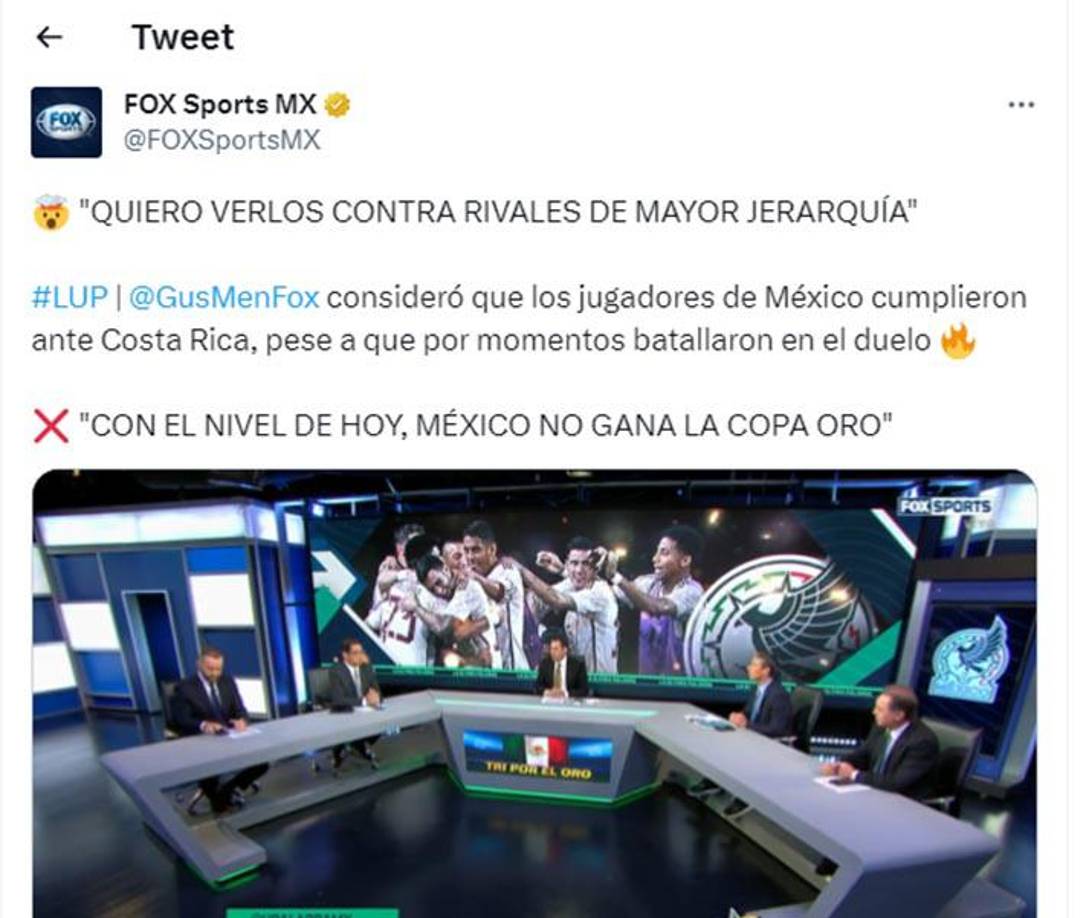 ”Quiero verlas contra rivales de mayor jerarquía”, expuso el periodista Gustavo Mendoza durante el programa La Última Palabra.