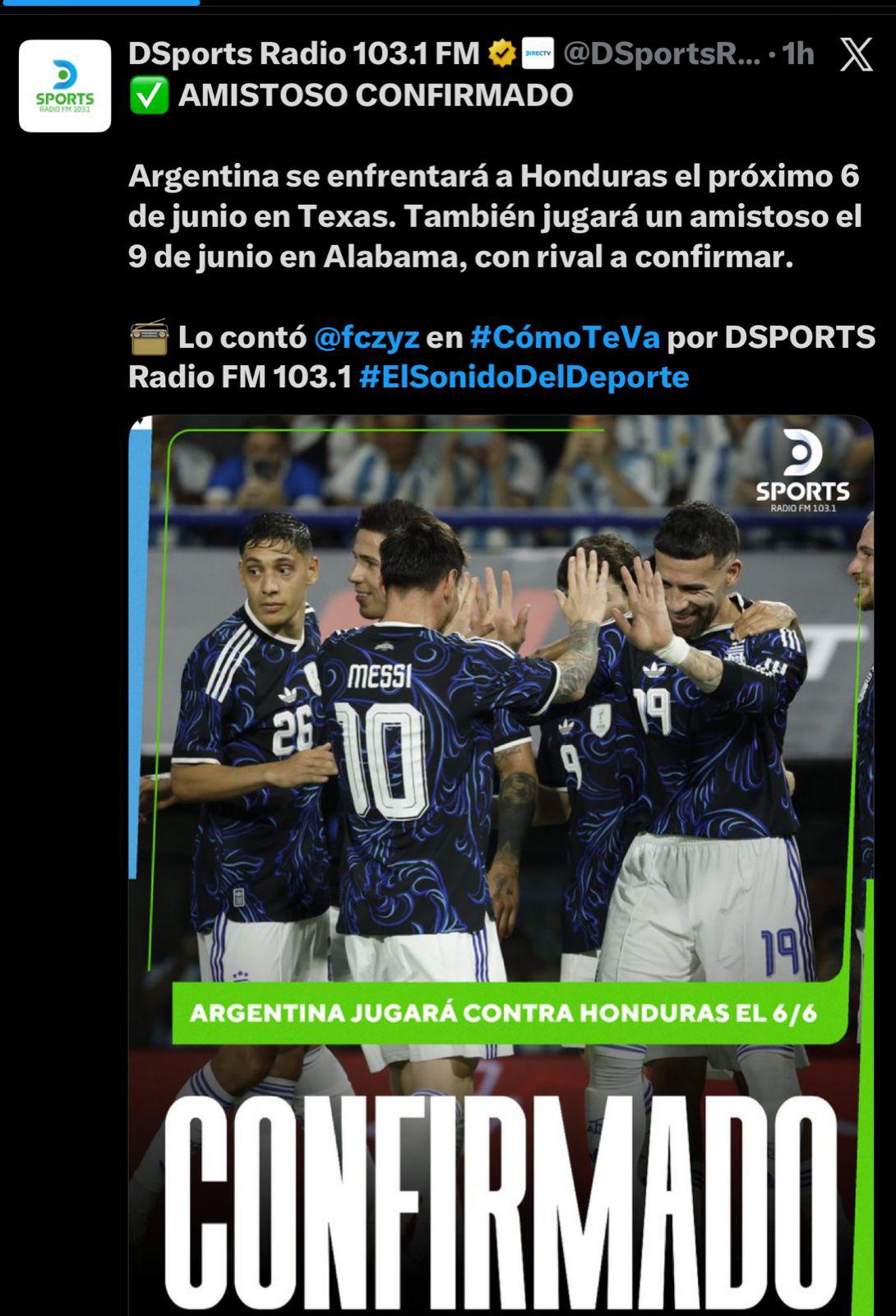 Esto dicen en Argentina por el amistoso vs Honduras; lanzan advertencia