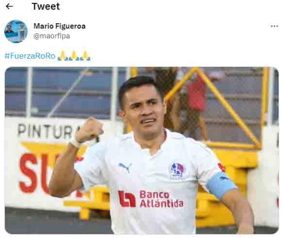 El periodista hondureño Mario Figueroa se sumó a los mensajes de apoyo para Roger Rojas.