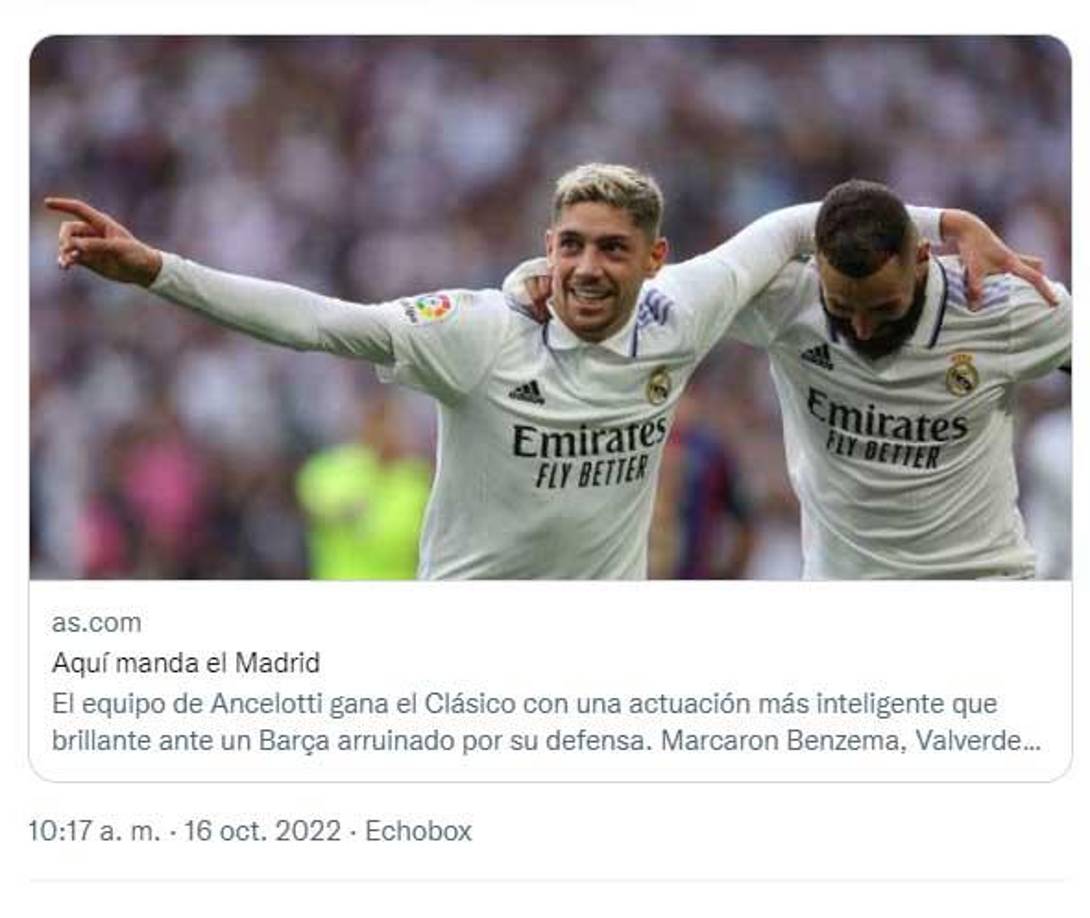 Diario AS: “Aquí manda el Madrid”.