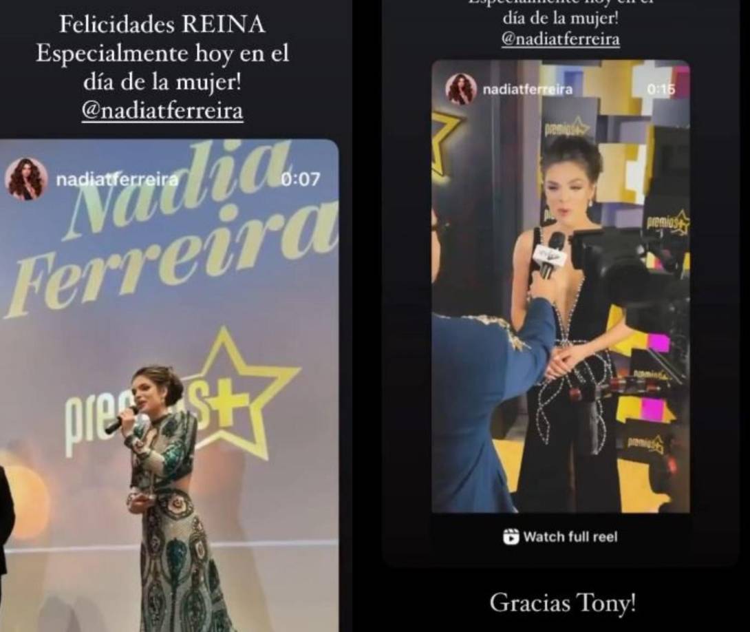 “Felicidades, Reina. Especialmente hoy en el día de la mujer”, ha escrito la estrella de la música, de 53 años, junto a una foto de Nadia. “Gracias, Tony”, le ha respondido ella por medio de su propia cuenta usando un diminutivo cariñoso de su nombre.